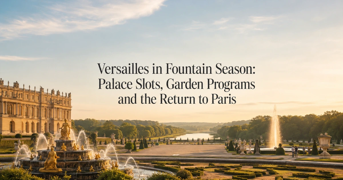 Paris — Versailles in Fountain Season: Palace Slots, Garden Programs and the Return to Paris