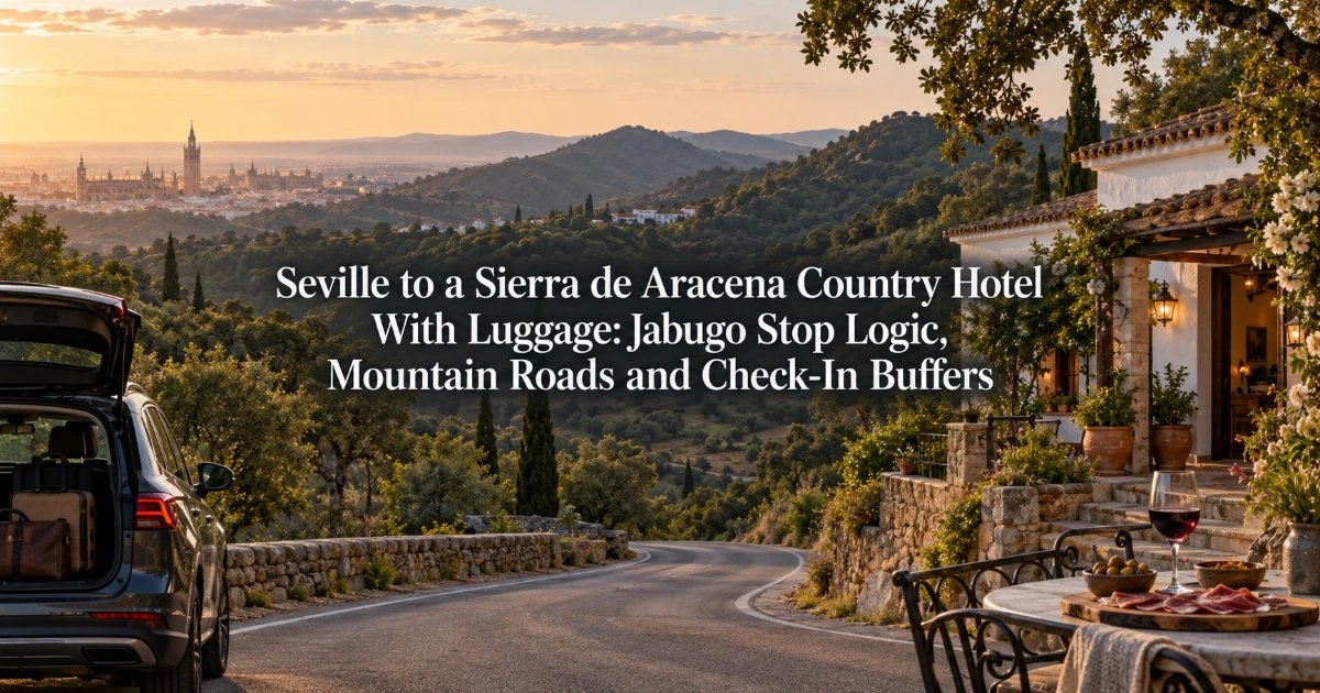Seville — Seville to a Sierra de Aracena Country Hotel With Luggage: Jabugo Stop Logic, Mountain Roads and Check-In Buffers