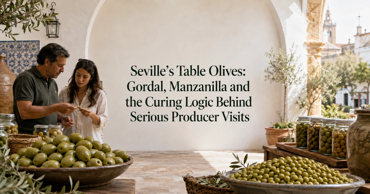 seville — Seville’s Table Olives: Gordal, Manzanilla and the Curing Logic Behind Serious Producer Visits