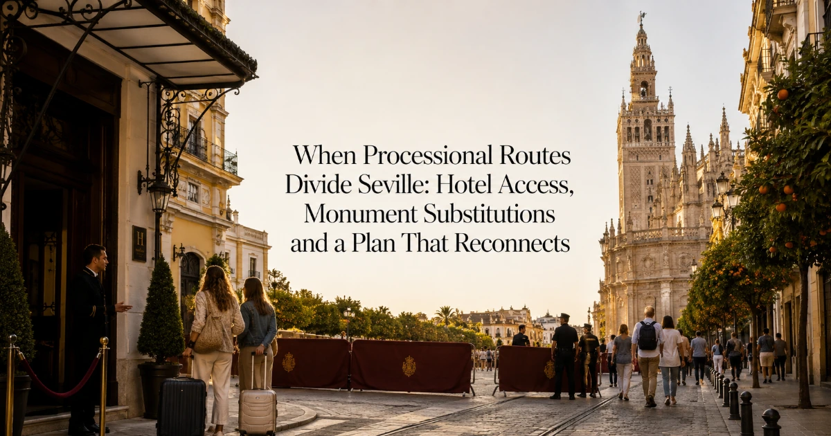 seville — When Processional Routes Divide Seville: Hotel Access, Monument Substitutions and a Plan That Reconnects