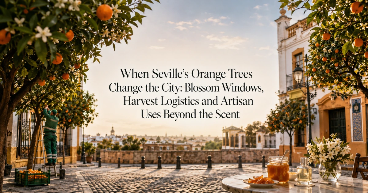 Seville — When Seville’s Orange Trees Change the City: Blossom Windows, Harvest Logistics and Artisan Uses Beyond the Scent