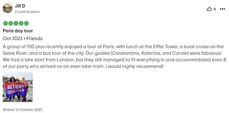Buffalo Bills corporate tour review screenshot