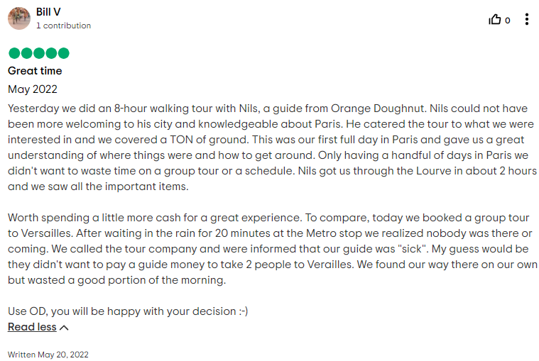 Paris Private Tour Reviews