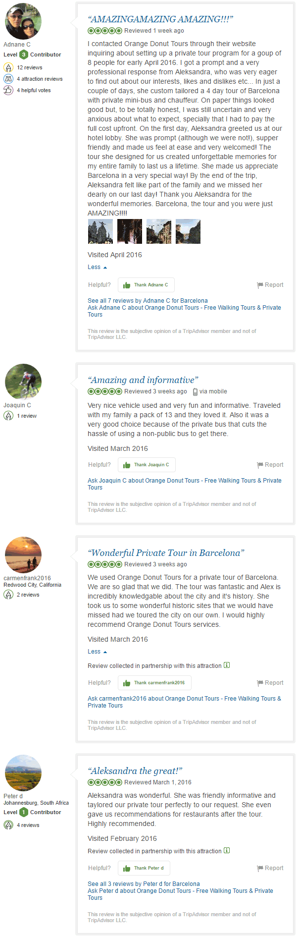 Private Tour Review from TripAdvisor